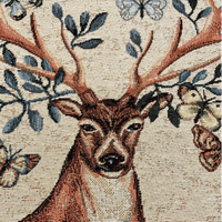 Stag Deer Butterfly - Cotton Mix Tapestry Fabric