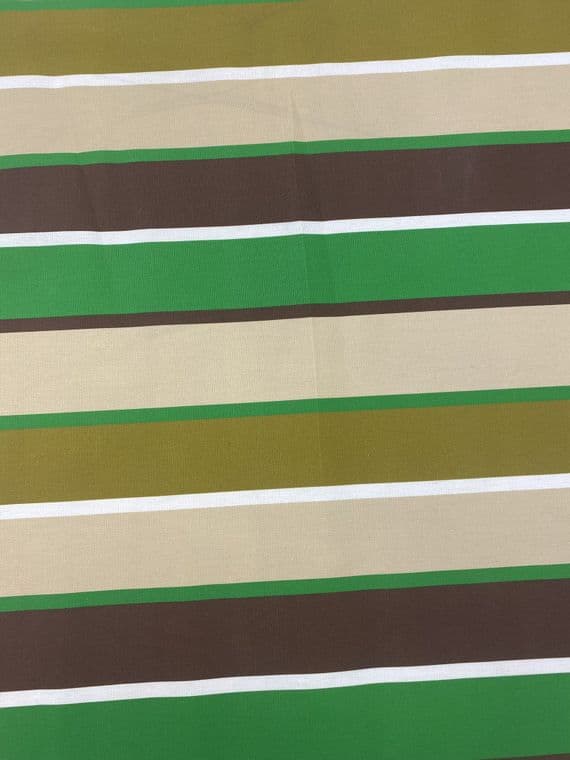 STRIPED OUTDOOR FABRIC: Stripes in Multi Colour Green and Beige