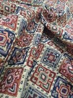 Tapestry Fabric for Curtaining or Upholstery: Mini Persian on pale beige background