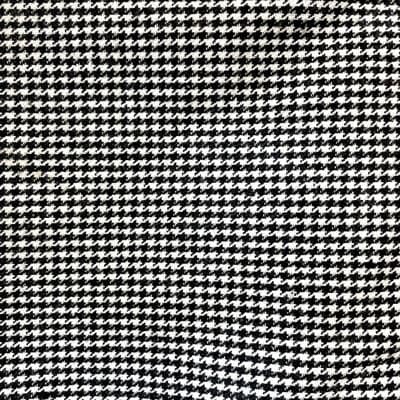 Traditional Welsh Fabric Black and White Houndstooth Polymix Brushed Wool Fabric