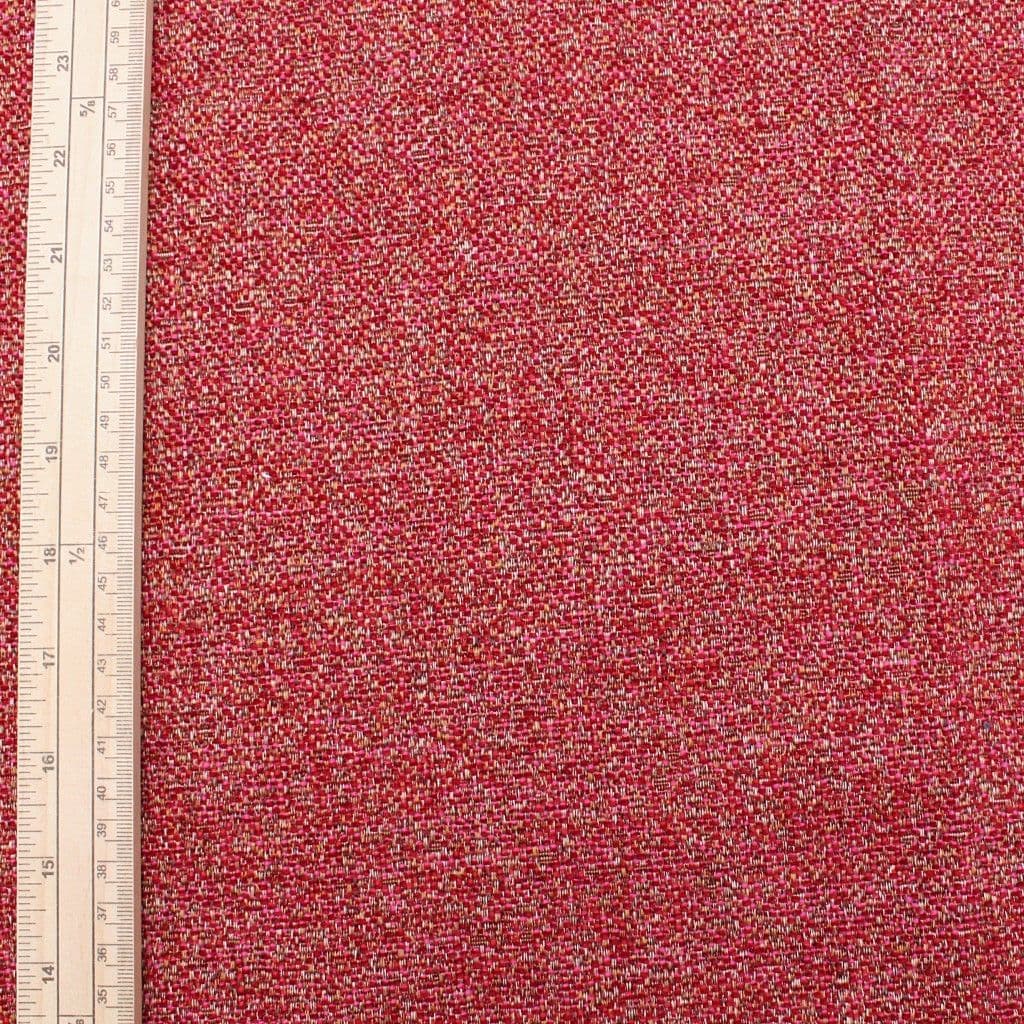 Upholstery Fabric Polyester Mix Red Fushia Gold