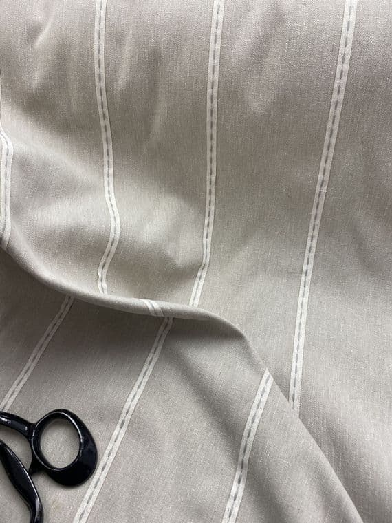 Upholstery - Raised Stripe - Cotton Soft Furnishings Curtain Fabric
