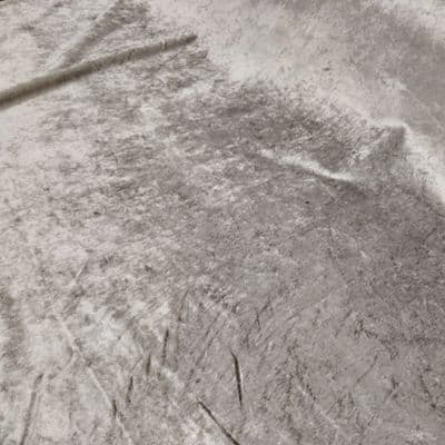 Velvet - Curtains Upholstery Polyester Fabric -Light Grey