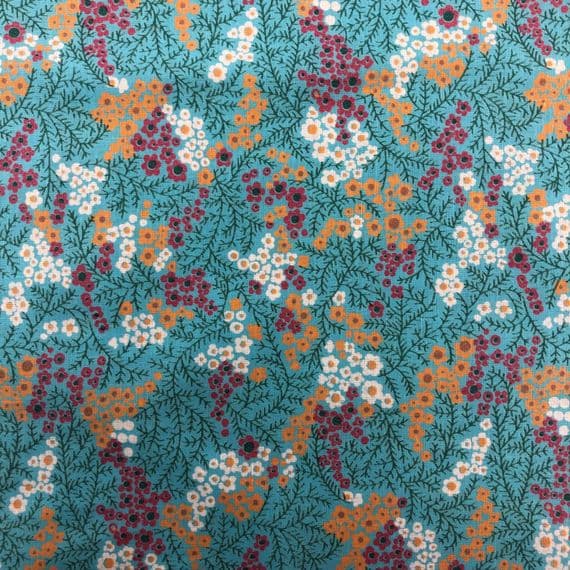VINTAGE COTTON: Multicoloured  Ditsy Floral Retro Print