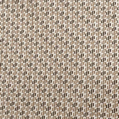 VINTAGE COTTON: Retro Abstract Brown & Tan lines