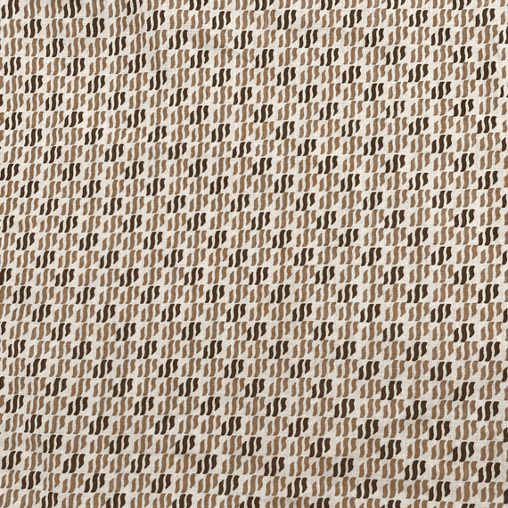 VINTAGE COTTON: Retro Abstract Brown & Tan lines