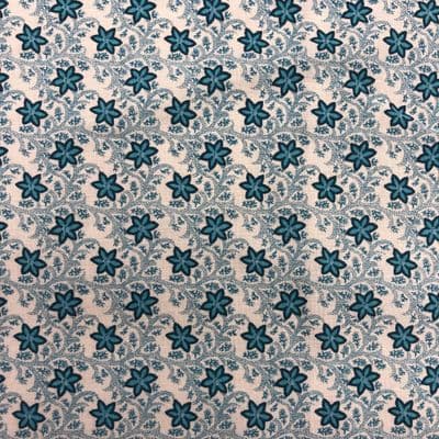 VINTAGE COTTON: Teal and Blue Period Floral