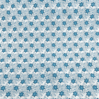 VINTAGE COTTON: Teal and Blue Period Floral
