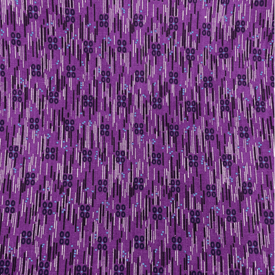 VINTAGE COTTONS: Retro Abstract Black & Blue on Purple Background