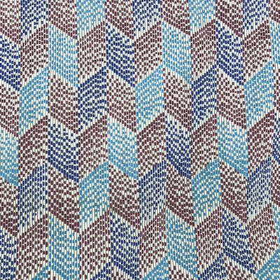 VINTAGE COTTONS: Retro Blue and Brown Chevron