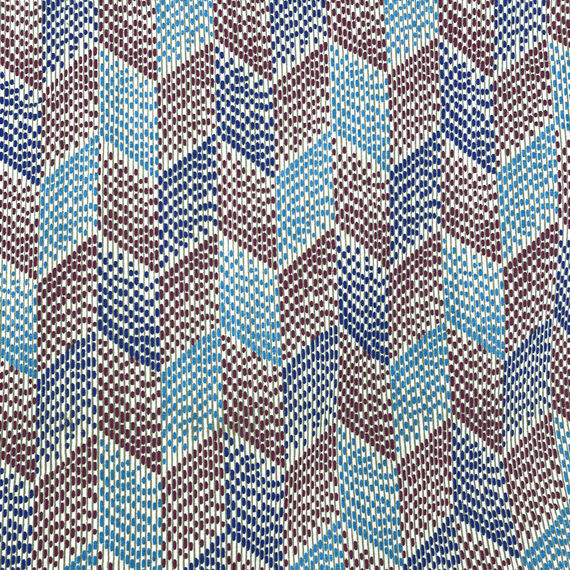 VINTAGE COTTONS: Retro Blue and Brown Chevron
