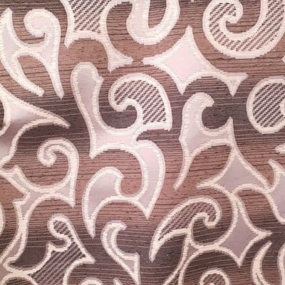 Vintage Retro Upholstery Fabric - Fleur-De-Lis Bronze