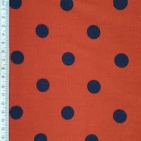 Viscose Dress Fabric - Black Spots on Red
