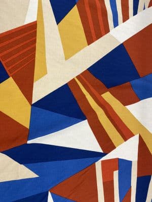 Viscose Dress Fabric - Expression Geometric Primary Colours