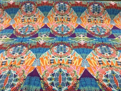 Viscose Dress Fabric - Multi Colour Rainbow Batik Style