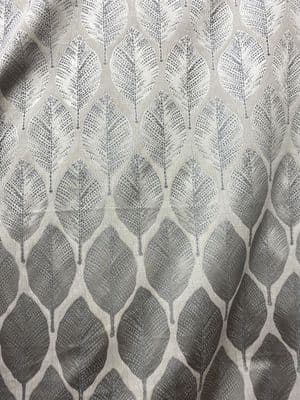 VIVI Metallic Dot Leaves in Ice Blue on Silver:  Curtaining and Soft Furnishings