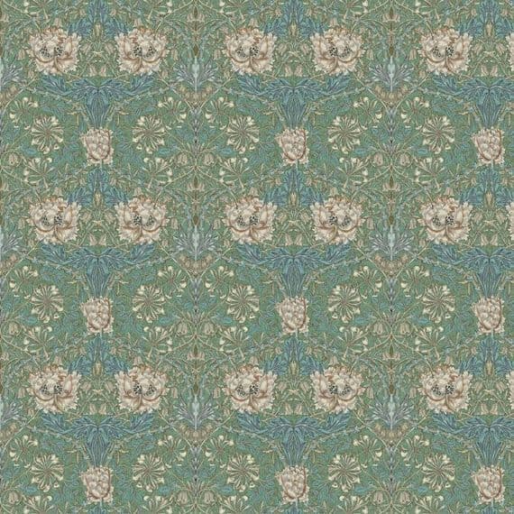 William Morris Honeysuckle Seaspray Furnishings Cotton