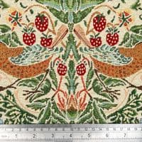 William Morris Strawberry Thief Natural - Cotton Mix Tapestry Fabric