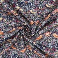 William Morris Strawberry Thief Navy - 100% Cotton  Dressmaking Craft Fabric