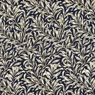 William Morris Willow Bough  Navy - 100% Cotton  Dressmaking Craft Fabric