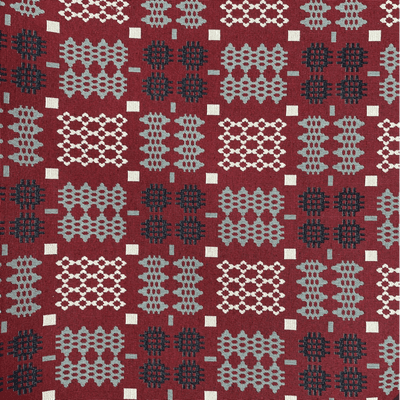 Wine Welsh Blanket Tapestry Fabric - Cotton Mix