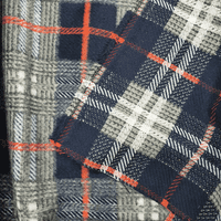 Wool Like Polyester Dress Fabric  - Blue Orange Check