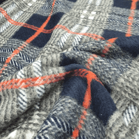 Wool Like Polyester Dress Fabric  - Blue Orange Check