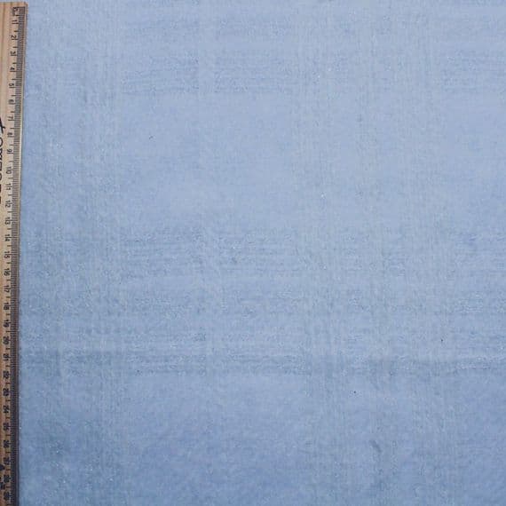 Wool Mix Dress Fabric  - Baby Blue Check with Silver Lurex Thread
