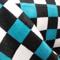 Wool Mix Dress Fabric -  Blue Black  White Checkered