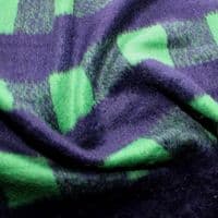 Wool Mix Dress Fabric - Blue & Green Buffalo Check