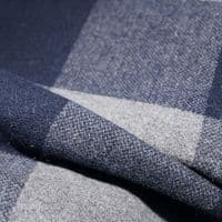 Wool Mix Dress Fabric - Blue & Grey Buffalo Check