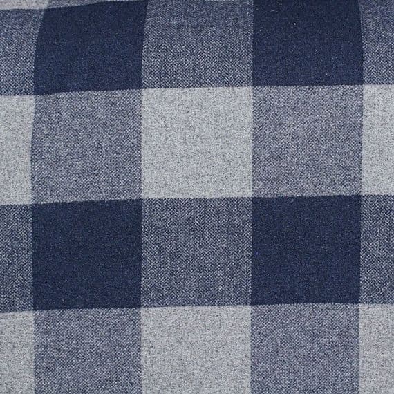 Wool Mix Dress Fabric - Blue & Grey Buffalo Check