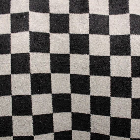 Wool Mix Dress Fabric -  Grey Black Checkered