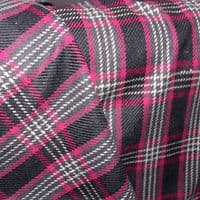 Wool Mix Dress Fabric -  Pink & Grey Brick Check