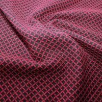 Wool Mix Dress Fabric - Red & Black Graph Check