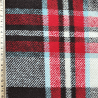 Wool Mix Dress Fabric  - Red & Brown Check