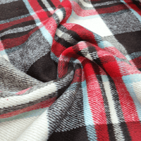 Wool Mix Dress Fabric  - Red & Brown Check