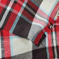 Wool Mix Dress Fabric  - Red & Brown Check