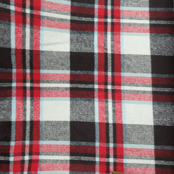 Wool Mix Dress Fabric  - Red & Brown Check