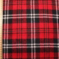 Wool Mix Dress Fabric - Tartan Red