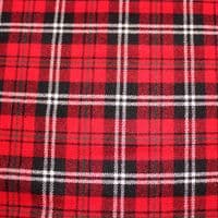 Wool Mix Dress Fabric - Tartan Red