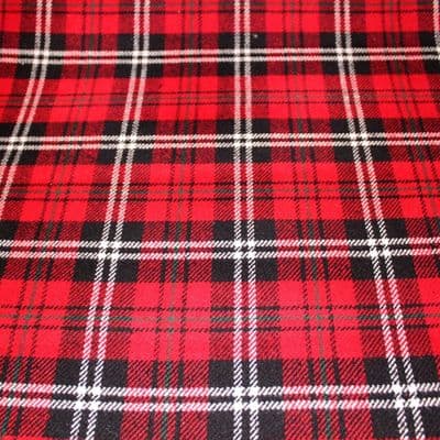Wool Mix Dress Fabric - Tartan Red