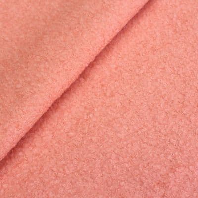 Wool Mix Fabric - Pale Orange Boucle