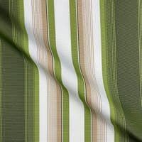 Woolacombe Olive - Outdoor Fabric - Green & White