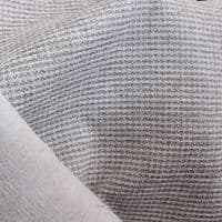 Woven Polyester & Cotton Mix Upholstery Fabric - Natural with Brown