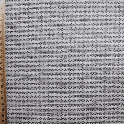 Woven Polyester & Cotton Mix Upholstery Fabric - Natural with Grey