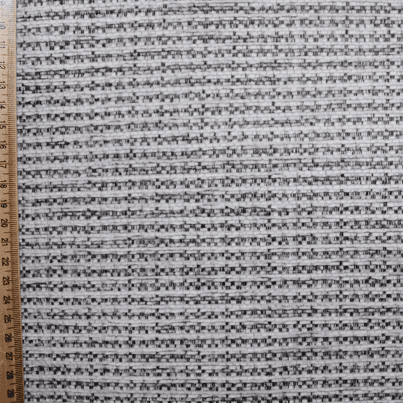 Woven Polyester & Cotton Mix Upholstery Fabric - Natural with Grey