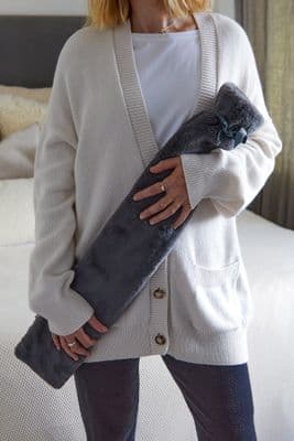 Chalk Charlie Hot Water Bottle Grey Fur Grey
