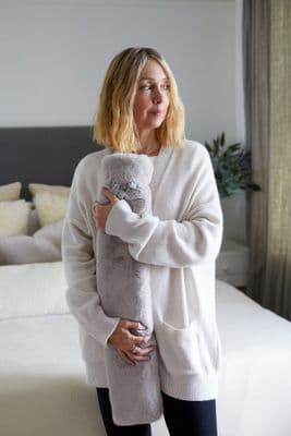 Chalk Charlie Hot Water Bottle Luxury Fur Greige
