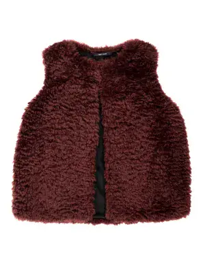 Helen Moore Faux Sheepskin Gilet - Burgundy